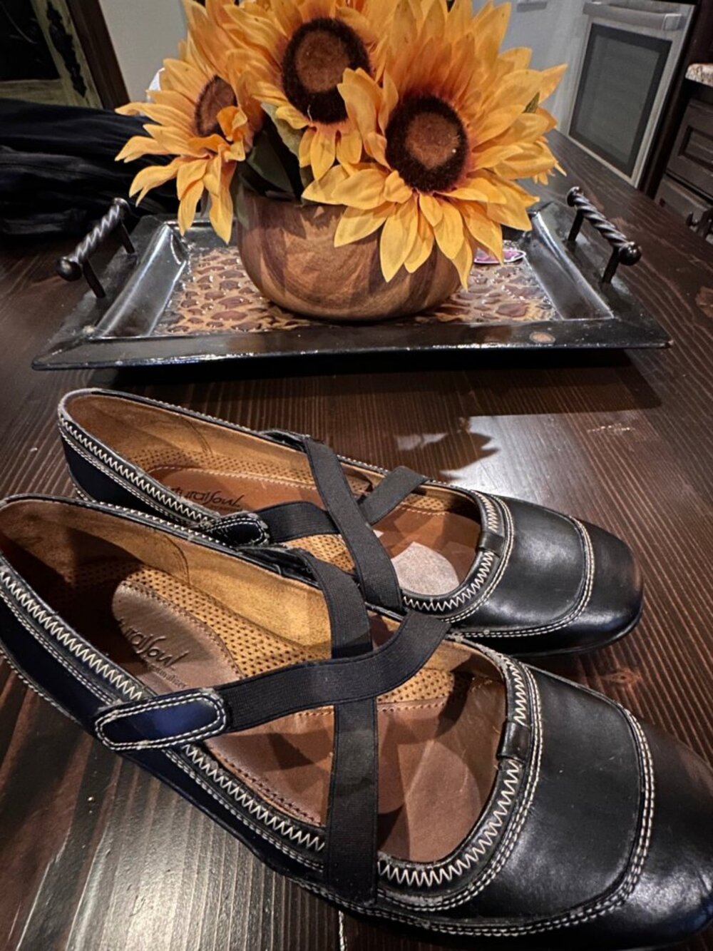 Natural Soul Mary Jane Women's Shoes Size 10 Black Leather